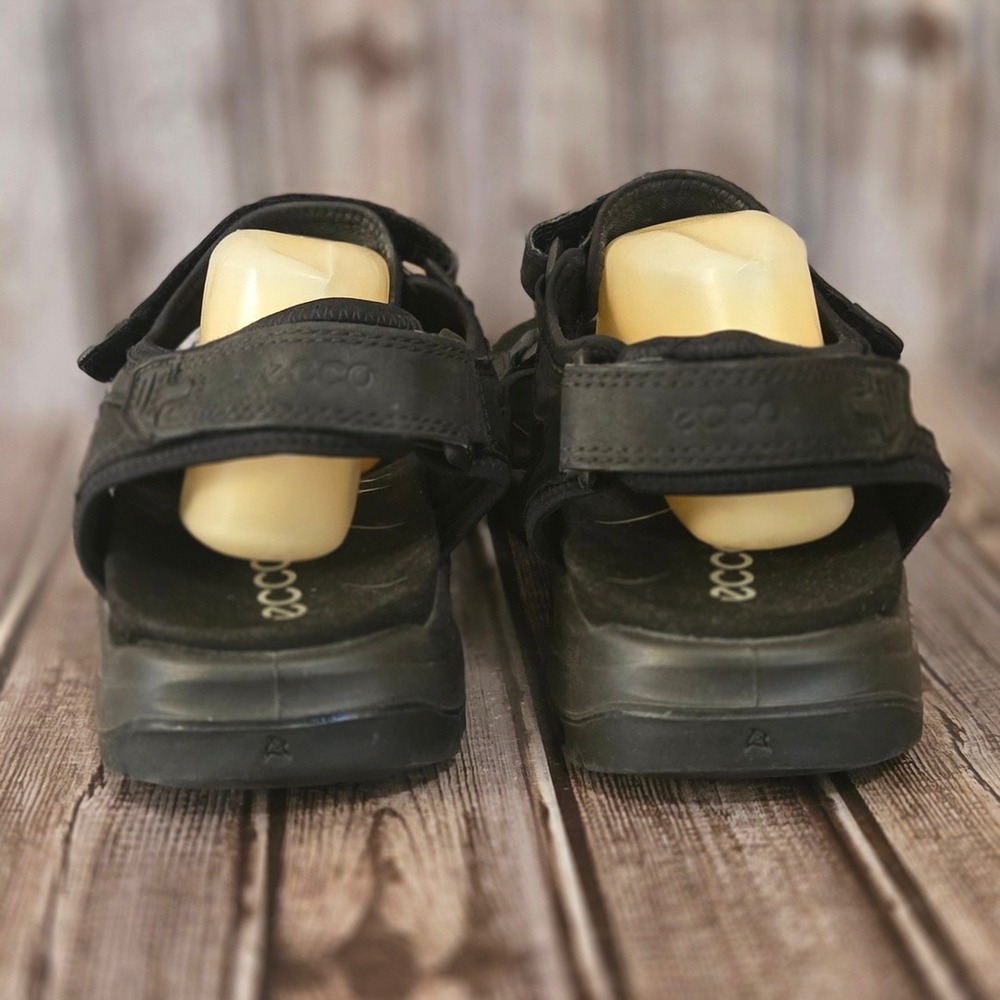 Sz 47/ 13-13.5 Mens ECCO Yucatan Black Leather Sport Hiking Sandals VGUC! - Picture 4 of 7